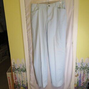 Vintage Riders by Lee Stretch Pinstripe Pants Size 14L Light Blue